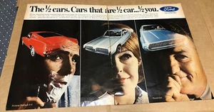 Ford Mustang Fastback 1967, Mercury Cougar, Thunderbird - Anuncio de revista de 2 páginas de colección - Imagen 1 de 2