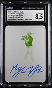 Kyle Tucker 2015 Leaf Metal Draft Auto Yellow Printing Plate SP /1 RC TP-KT1 CGC - Picture 1 of 2