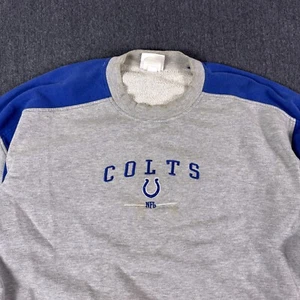 NFL Indianapolis Colts Crewneck Long Sleeve Gray Blue Sweatshirt Size - Picture 1 of 13