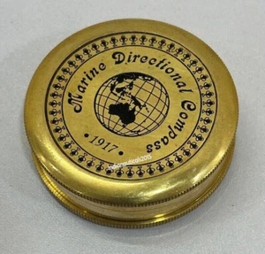 Brass Compass Maritime Poem Pocket Compass Antique Finish 2.5" Brown - Picture 1 of 5