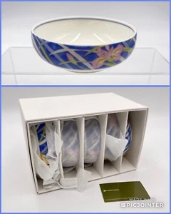 5er Set Koransha Porzellanschalen 5 Zoll blaue Irisblume, VERPACKT TOP UNBENUTZT - Bild 1 von 12