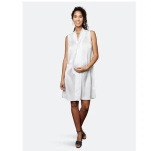 NWT Emilia George Women's Sleeveless Zena Maternity Dress White Size SM - Picture 1 of 8