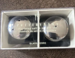 Pottery Barn Monterey Schwarz Glas Tischplatte Salz und Pfefferstreuer in Box - Bild 1 von 13