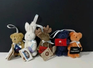 Lot 5 Vintage Holidays Ornanents Boyds Bären küsst den Kopf Bohnensammlung mit Etikett  - Bild 1 von 7