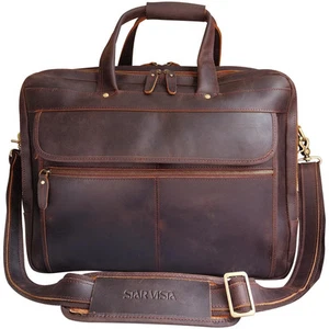 STAR VISTA Scala Pro X-Large 18" Business Messenger Bag, Full Grain Leather B... - Picture 1 of 5