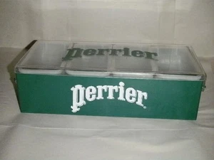 PERRIER HARD PLASTIC DISPLAY CONTAINER FLAIR INC BRONX NY LEMON LIME ORANGE RAZB - Picture 1 of 24