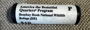 2015-P Bombay Hook National Park U.S. Mint Wrapped Quarter Roll Heads Tails 25c - Picture 1 of 3