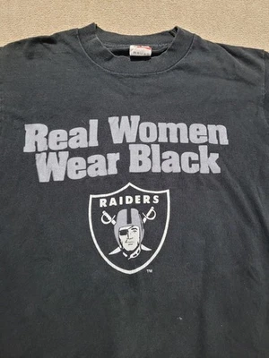 Camiseta negra vintage de los Oakland Raiders real para mujer Foto 1 de 4