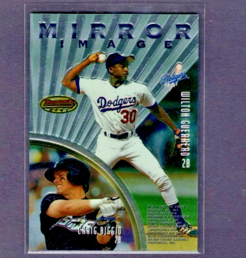 Bowman's Best Mirror Image 1997 invertido paralelo 8 Craig Biggio/Chuck Knoblauch Foto 1 de 2