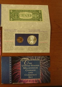 2000 US Millennium Coinage and Currency Set US Mint BEP - Picture 1 of 4