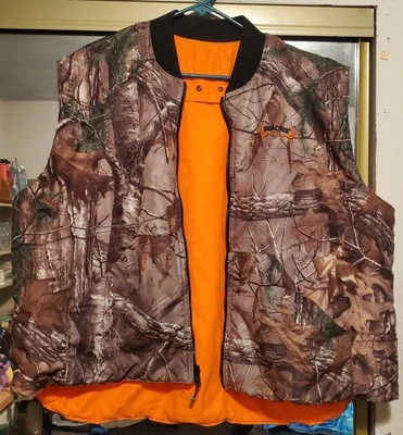 RealTree Vest Men’s XXL Reversible Camo Blaze Orange Fleece Warm Outdoor Layer - Image 1 of 4