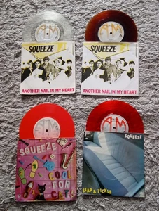 SQUEEZE  4  7" COLOURED VINYL - COOL FOR CATS, ANOTHER NAIL IN THE HEART  - Picture 1 of 9