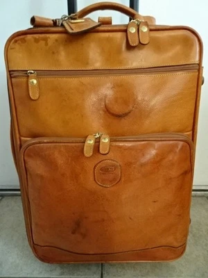 Bric's Made in Italy Brown Leather Rolling Carry-On Luggage Suitcase - Image 1 of 4