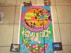 HAVE A NICE DAY POSTER BLACKLIGHT 1970 VINTAGE STAR CITY PSYCHEDELIC - Picture 1 of 8