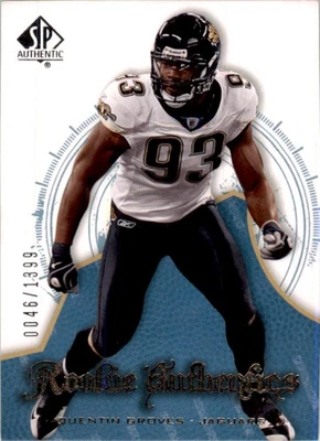 2008 SP Authentic #137 Quentin Groves RC Jacksonville Jaguars /1399 - Image 1 of 2