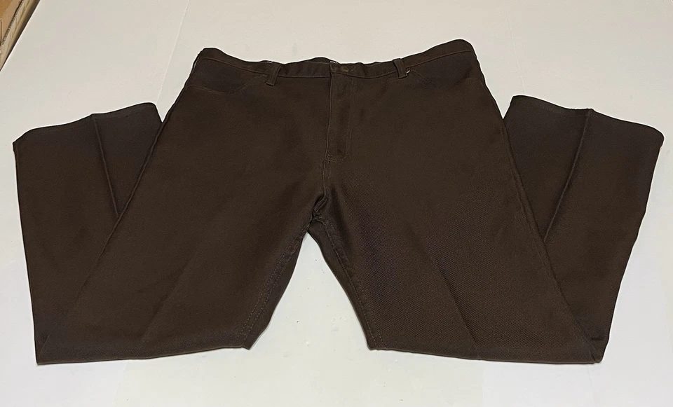 Vtg Wrangler Wrancher 82BN Men's Tag 40x29 Measure 39x29 Polyester Pants Brown - Image 1 of 4