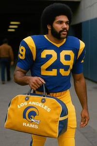 Vintage 1970’s Official NFL Los Angeles Rams Gym Tote Travel Bag - Picture 1 of 10