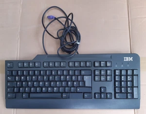 Vintage Black IBM KB-0225 PS/2 Keyboard German QWERTZ Standard - Picture 1 of 4