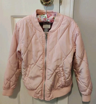 OLD NAVY Girls Polyester Lightweight Quilted Pink Bomber Jacket Sz XS (5) - Image 1 of 4