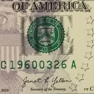 Birthday Note March 26, 1960 Five Dollar Bill QC Serial Number US $5 UNC 2021 - Picture 1 of 11