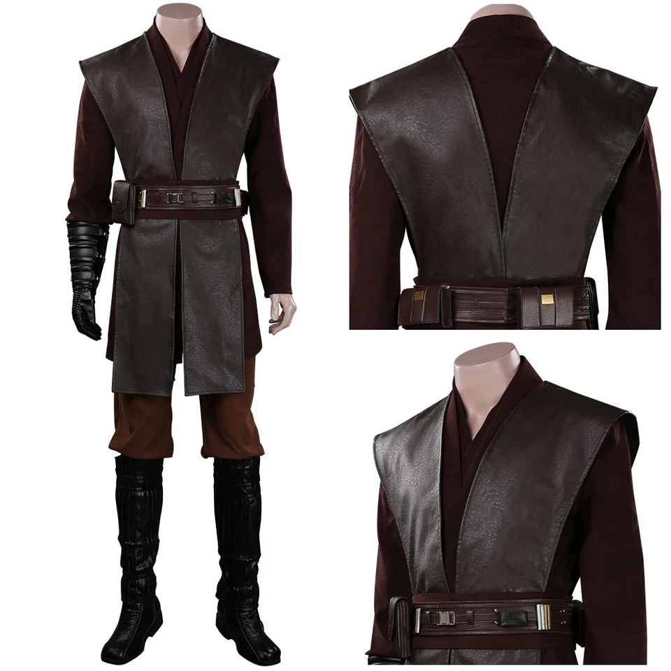 Fantasia cosplay Anakin Skywalker Jedi Knight uniforme de Halloween vestido fantasia de festa - Imagem 1 de 4