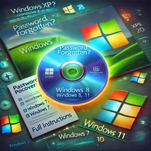 Password Forgotten? Windows XP, 7, 8,10,11 on Bootable CD Full instructions - Afbeelding 1 van 1