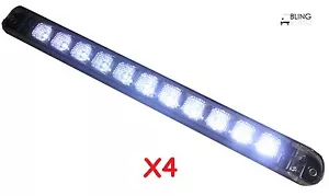 White 4X 17" Bright Back-up Reverse Fog Clear LED Light Bar Truck Trailer - Picture 1 of 8