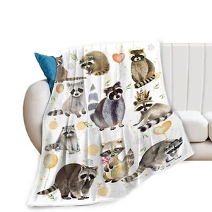 Raccoon Gifts for Girls & Boys - Soft Warm Fleece Throw Blanket - 40"x50" - Picture 1 of 7