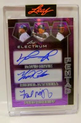 FRANK THOMAS MARK MCGWIRE ORTIZ MCGRIFF PENTAD 1/1 5 AUTO HOJA ELECTRUM 2024 Foto 1 de 4