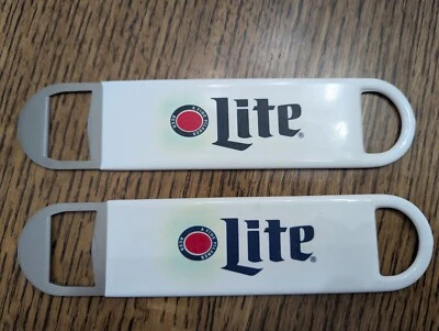 2 Miller Lite Logo Beer Bottle Bartender Speed Bar Opener Rubber Grip Tool Great - Image 1 of 2