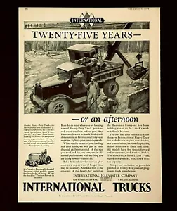 Camión cosechadora International 1929 anuncio sitio de construcción impresión de colección anuncio - Imagen 1 de 1