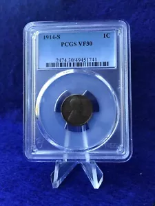 1914-S LINCOLN CENT 1c WHEAT PENNY *PCGS VF30 VERY FINE* - Picture 1 of 4
