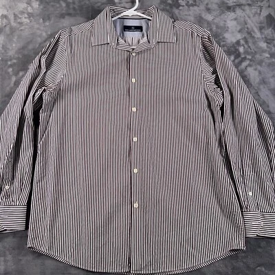 Camisa grande Hart Schaffner Marx para hombre manga larga abotonada a rayas rojas Foto 1 de 4