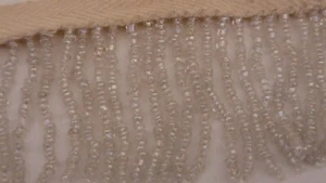 WHITE MICRO CRYSTAL BEADED FRINGE TRIM BY THE YARD - Picture 1 of 3