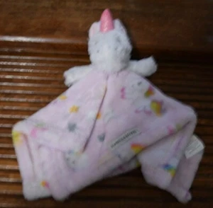 Blankets & Beyond Plush White Unicorn Stars Rainbow Pink Security Blanket Lovey  - Picture 1 of 3