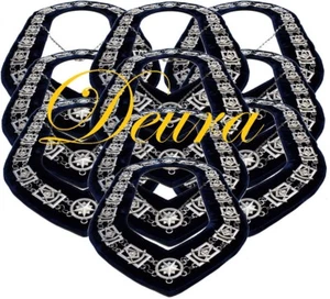 Lote de 10 collares de cadena de plata Past Master cuello masónico DMR-200SB - Imagen 1 de 4
