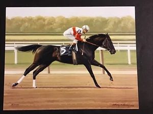 RUFFIAN photo from oil painting Horse Racing 1975 COACHING CLUB AMERICAN OAKS - Picture 1 of 1