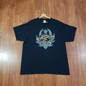 Vintage 2005 Hank Williams Jr Concert Fan Club black Shirt Size XL big spellout  - Picture 1 of 7