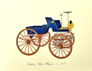 Selden Road Wagon 1877 Lithograph Clarence P. Hornung Vintage Automobile Car - Picture 1 of 1