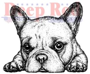 Tiefrote Briefmarken Französische Bulldogge Gummi Klebestempel - Bild 1 von 4