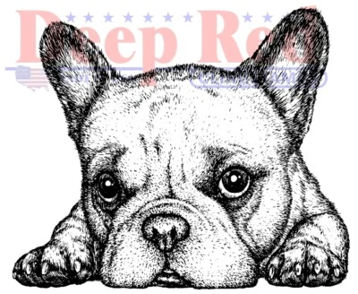 Deep Red Stamps French Bulldog Rubber Cling Stamp - Image 1 of 4