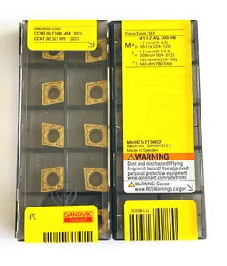 INSERTOS GIRATORIOS SANDVIK CCMT09T308-MM 2025 ORIGINALES Hechos en Suecia NUEVOS 10 piezas. - Imagen 1 de 3