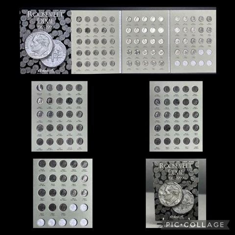 1965-1999 P&D ROOSEVELT DIMES COMPLETE 68 COIN SET w/ALBUM *JB's Coins* Cover