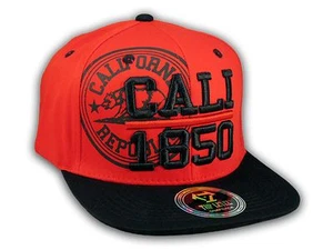 Cali California Republic 1850 Red Flat Bill Snapback Hat - Picture 1 of 4