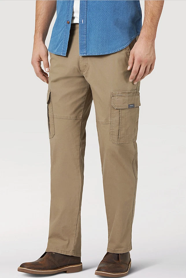 Wrangler Mens Khaki Cargo Pants 42x30 Casual Slacks Relaxed Fit 70ABWBY