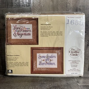 Creative Circle Cross Stitch Embroidery 1653 Love, Honor, & Negotiate 8x10 NIP - Picture 1 of 4