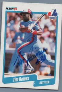 1990 Fleer - #359 Tim Raines Hand Signed Autographed Baseball Card - Picture 1 of 2