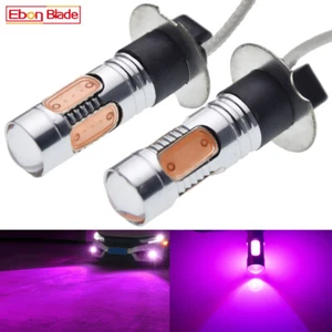 2X H3 FOG LIGHT COB LED HEADLIGHT DRIVING LIGHT BULB CAR LAMP GLOBES PINK 12V - Bild 1 von 8