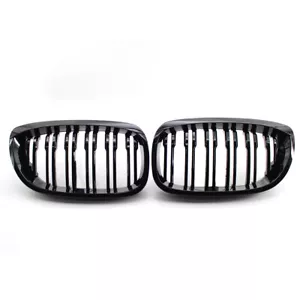 Glossy Dual Slat Front Kidney Grille For 2003-05 BMW 3 Series E46 Coupe Facelift - Picture 1 of 9