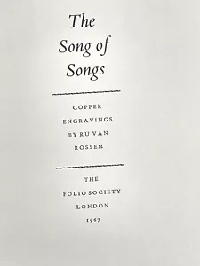 Folio Society The Song Of Songs Illustrated by Ru Van Rossem Slip Case 1972 - Foto 1 di 10
